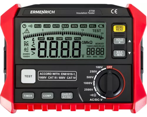 Тестер изоляции Ermenrich Ping ET50 Тестер изоляции Ermenrich Ping ET50