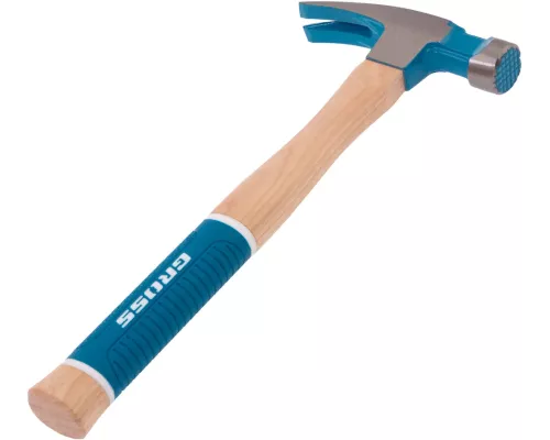 Молоток-гвоздодер, 380 г, угол 75, магнит, обрезиненная рукоятка AMERICAN HICKORY // GROSS