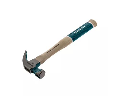 Молоток-гвоздодер, 200 г, угол 45, магнит, обрезиненная рукоятка American hickory GROSS Молоток-гвоздодер, 200 г, угол 45, магнит, обрезиненная рукоятка American hickory GROSS
