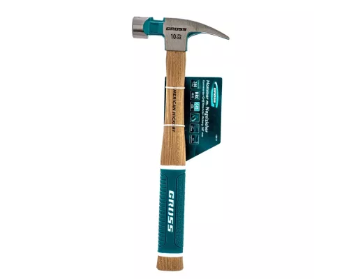 Молоток-гвоздодер, 280 г, угол 75, магнит, обрезиненная рукоятка American hickory GROSS Молоток-гвоздодер, 280 г, угол 75, магнит, обрезиненная рукоятка American hickory GROSS