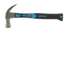 Молоток-гвоздодер, 570 г, фибергласовая трехкомпонентная рукоятка Gross