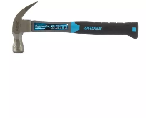Молоток-гвоздодер, 570 г, фибергласовая трехкомпонентная рукоятка Gross