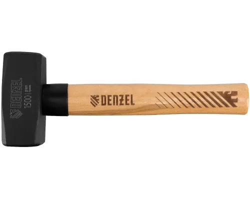 Кувалда, 1500 г, кованая головка, буковая рукоятка Denzel Кувалда, 1500 г, кованая головка, буковая рукоятка Denzel