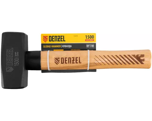 Кувалда, 1500 г, кованая головка, буковая рукоятка Denzel Кувалда, 1500 г, кованая головка, буковая рукоятка Denzel