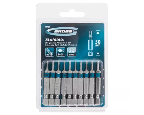Бита Torx 6 х 50, сталь S2, 10 шт. Gross