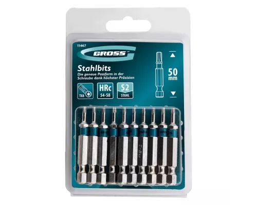 Бита Torx 8 х 50, сталь S2, 10 шт. Gross Бита Torx 8 х 50, сталь S2, 10 шт. Gross