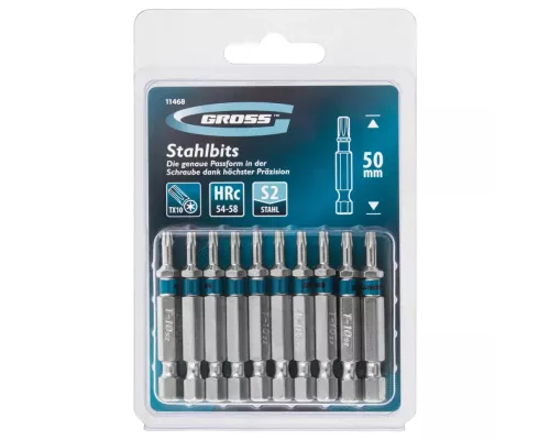 Бита Torx 10 х 50, сталь S2, 10 шт. Gross Бита Torx 10 х 50, сталь S2, 10 шт. Gross