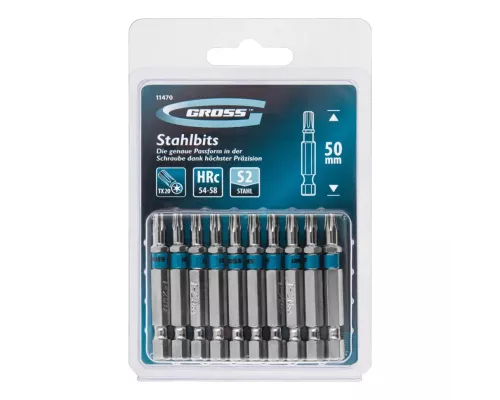 Бита Torx 20 х 50, сталь S2, 10 шт. Gross Бита Torx 20 х 50, сталь S2, 10 шт. Gross