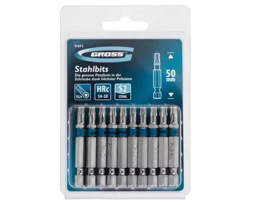 Бита Torx 25 х 50, сталь S2, 10 шт. Gross Бита Torx 25 х 50, сталь S2, 10 шт. Gross