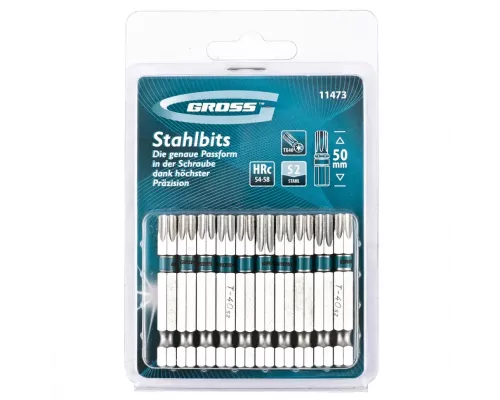 Бита Torx 40 х 50, сталь S2, 10 шт. Gross Бита Torx 40 х 50, сталь S2, 10 шт. Gross