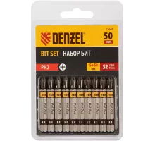 Бита PH2х50, сталь S2, шестигранный профиль, 10 шт. Е 6,3 Denzel