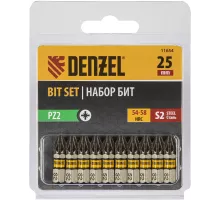 Бита PZ2х25, сталь S2, шестигранный профиль, 10 шт. Е 6,3 Denzel