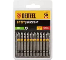 Бита PZ2х50, сталь S2, шестигранный профиль, 10 шт. Е 6,3 Denzel