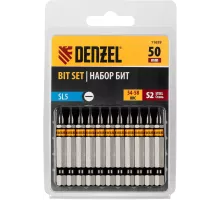 Бита SL5,0х50, сталь S2, шестигранный профиль, 10 шт. Е 6,3 Denzel