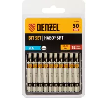 Бита SL6,0х50, сталь S2, шестигранный профиль, 10 шт. Е 6,3 Denzel