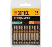 Бита HEX 5х50, сталь S2, шестигранный профиль, 10 шт. Е 6,3 Denzel