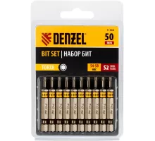 Бита TX 8х50, сталь S2, шестигранный профиль, 10 шт. Е 6,3 Denzel