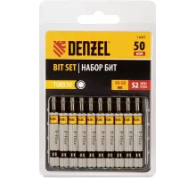 Бита TX 10х50, сталь S2, шестигранный профиль, 10 шт. Е 6,3 Denzel