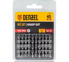 Бита двухсторонняя, PH2-PH2 х 45 мм, сталь S2, 10 шт. Denzel