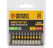 Бита IMPACT, PZ1x25 мм, лазерная обработка шлица, сталь S2, 10 шт., Е 6,3 Denzel