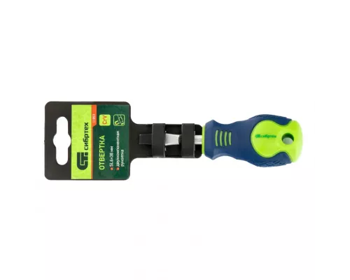 Отвертка, SL6 х 38 мм, CrV, двухкомпонентная рукоятка Сибртех