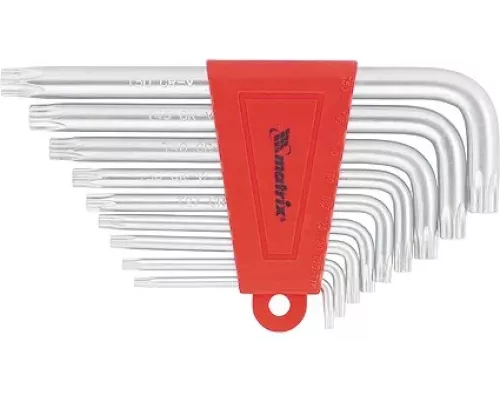 Набор ключей имбусовых Torx , 9 шт, T10-T50, CrV, коротких, с сатинированным покрытием Matrix Набор ключей имбусовых Torx , 9 шт, T10-T50, CrV, коротких, с сатинированным покрытием Matrix