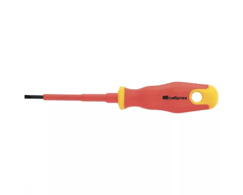 Отвертка диэлектрическая SL3 х 75 мм, CrV, до 1000 В, двухкомпонентная рукоятка Сибртех