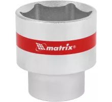 Головка торцевая, 32 мм, шестигранная, CrV, под квадрат 1/2, хромированная Matrix