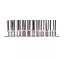 Набор удлиненных торцевых головок 1/2", шестигранные, CrV, 10 шт, 10-22 мм Stels