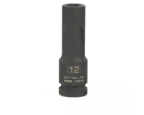 Головка ударная удлиненная шестигранная, 12 мм, 1/2, CrMo Stels