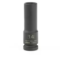 Головка ударная удлиненная шестигранная, 14 мм, 1/2, CrMo Stels