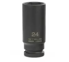 Головка ударная удлиненная шестигранная, 24 мм, 1/2, CrMo Stels