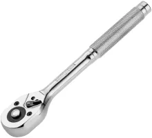 Ключ-трещотка 3/8", 45 зубьев, цельнометаллический, с быстрым сбросом, CrV, хром Сибртех