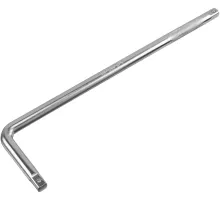 Вороток Г-образный, 375*100 мм, квадрат 1/2", CrV, матовый хром Denzel