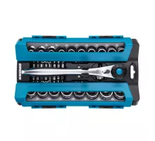 Набор торцевых головок, трещотка 120 зубьев, 36 предметов, 1/2", CrV Gross