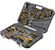 Набор инструментов, 1/2", 1/4", CrV, S2, пластиковый кейс, 100 предметов Denzel
