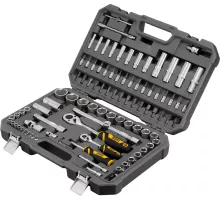 Набор инструментов, 1/2", 1/4", CrV, S2, пластиковый кейс, 94 предмета Denzel