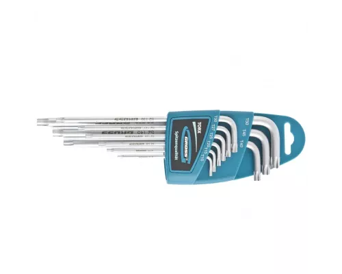Набор ключей имбусовых Torx -TT, 9 шт: T10-T50, экстра-длинные, S2, сатинированные Gross Набор ключей имбусовых Torx -TT, 9 шт: T10-T50, экстра-длинные, S2, сатинированные Gross