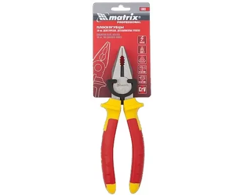 Плоскогубцы комбинированные, Insulated, 180 мм, двухкомпонентные рукоятки Matrix Professional Плоскогубцы комбинированные, Insulated, 180 мм, двухкомпонентные рукоятки Matrix Professional
