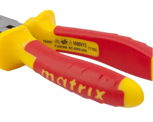 Длинногубцы прямые Insulated, 200 мм, двухкомпонентные рукоятки Matrix Professional Длинногубцы прямые Insulated, 200 мм, двухкомпонентные рукоятки Matrix Professional