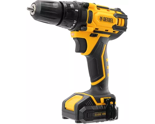 Дрель-шуруповерт аккумуляторная CDL-12-02BM, Li-Ion, 12 В, 2 акк.// Denzel