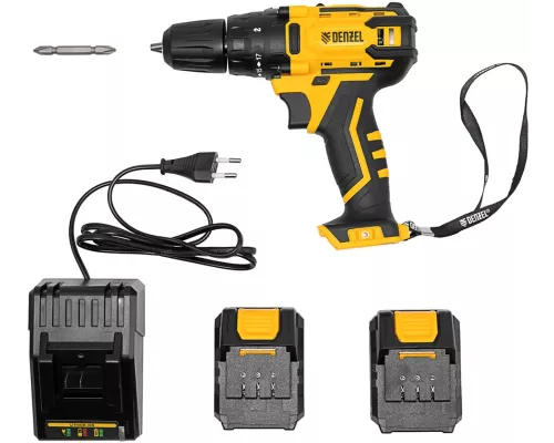 Дрель-шуруповерт аккумуляторная CDL-12-02BM, Li-Ion, 12 В, 2 акк.// Denzel