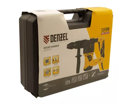 Перфоратор электрический RHV-1250-30, SDS-plus, 1250 Вт, 5 Дж, 3 плюс 1 режим Denzel Перфоратор электрический RHV-1250-30, SDS-plus, 1250 Вт, 5 Дж, 3 плюс 1 режим Denzel