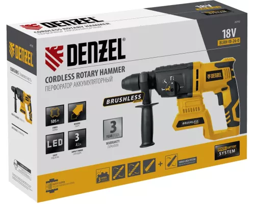 Перфоратор аккумуляторный BLRH-IB-26-0 Li-Ion, 18 В Denzel