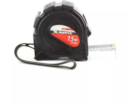 Рулетка Black,7,5 м х 25 мм,обрезиненный корпус Matrix Рулетка Black,7,5 м х 25 мм,обрезиненный корпус Matrix