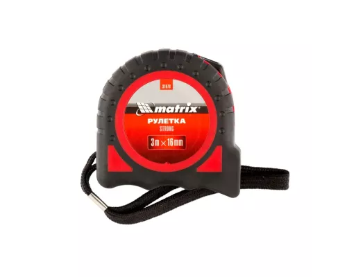 Рулетка Strong,3 м х 16 мм,обрезиненный корпус Matrix Рулетка Strong,3 м х 16 мм,обрезиненный корпус Matrix