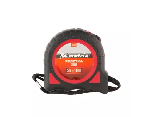 Рулетка Strong,5 м х 19 мм,обрезиненный корпус Matrix Рулетка Strong,5 м х 19 мм,обрезиненный корпус Matrix