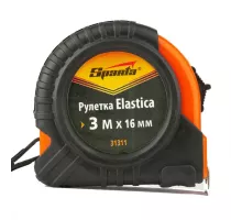 Рулетка Elastica,3 м х 16 мм,обрезиненный корпус Sparta