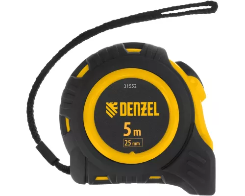 Рулетка 5м х 25мм, обрезиненный корпус, автоматическая фиксация Denzel Рулетка 5м х 25мм, обрезиненный корпус, автоматическая фиксация Denzel