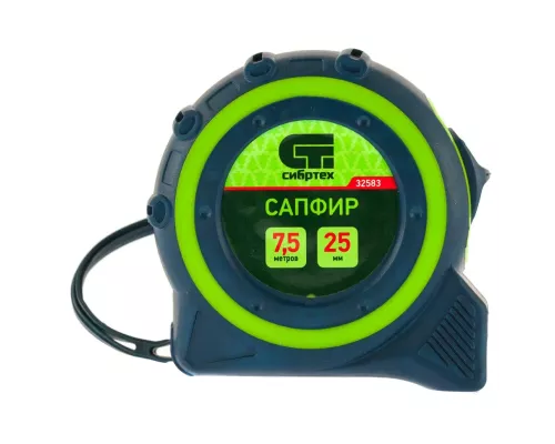 Рулетка Сапфир,двухкомпонентный корпус,7,5 м х 25 мм Сибртех Рулетка Сапфир,двухкомпонентный корпус,7,5 м х 25 мм Сибртех